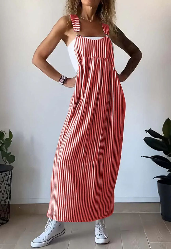 MARGE | Striped Dungaree Dress