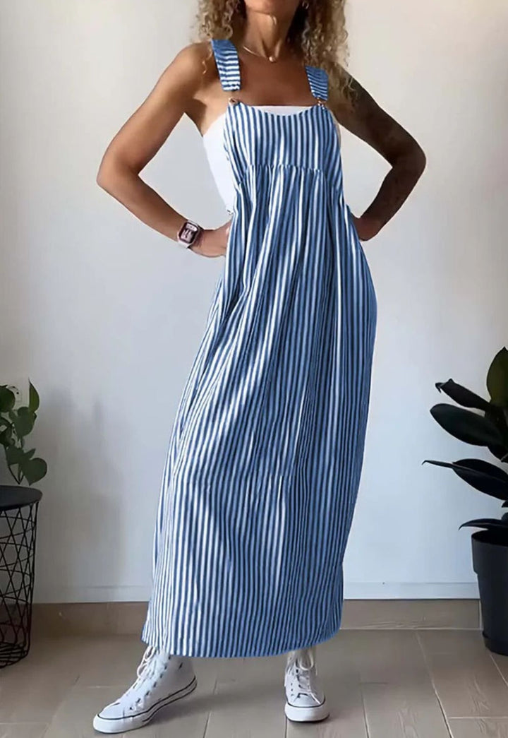 MARGE | Striped Dungaree Dress