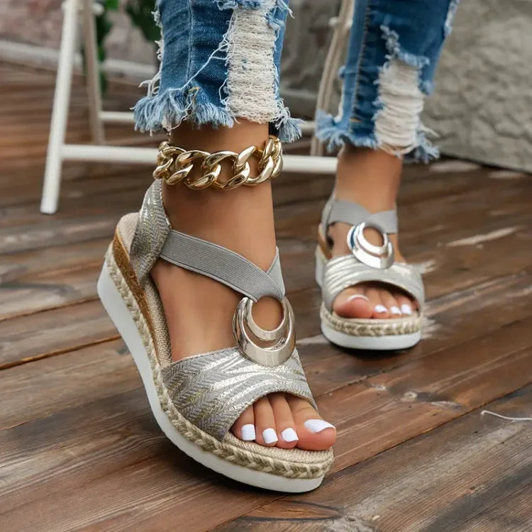 ZARA | Platform Wedge Orthopedic Leather Sandals